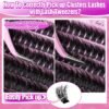 Yawamica Fluffy Lash Clusters Thick 200D Volume Eyelash Clusters 14-20mm Wispy Individual Lashes D Curly Cluster Eyelash Extensions 240pcs DIY Lash Extension for Beginners