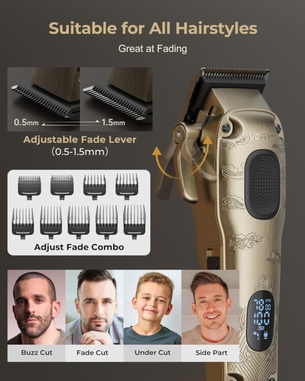Hair Clippers for Men Professional, Cordless Hair Clippers for Hair Cutting, Mens Clippers and Trimmers Set, Electric Hair Trimmer for Men with Package Box