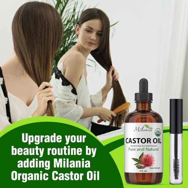 814Wb0NKe4L._SL1500_.jpg Premium Organic Castor Oil (2 fl. oz.) - Pure Cold-Pressed Beauty & Skincare Serum - Eyelash & Eyebrow Hair Growth Enhancer