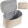 814tuRFbClL._AC_SL1500_.jpg MAGEFY Makeup Bag Cosmetic Bag Large Capacity with Handle Make Up Bags with Mesh Pocket, Travel Makeup Bag for Women,Beige