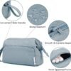 Narwey Wide-open Makeup Bag Women Make up Bag Travel Cosmetic Bag Organizer Toiletry Bag for Cosmetics Toiletries Accessories (Greyish Blue)