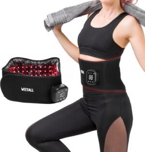 Cordless Red Light Therapy Belt: 5200mAh Rechargeable Infrared Light Therapy for Body with Heating Vibration, FSA HSA Eligible, for Back, Waist, Shoulder Pain Relief, Portable Gift for Women Men