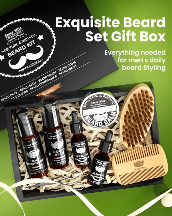 816HCNrPnL._SL1500_.jpg Comfy Mate Beard Kit for Men Beard Care Grooming Kit with Shampoo & Conditioner, Beard Oil, Balm, Brush, Comb & Scissors, Father's Day, Christmas & Birthday Gifts for Men Stocking Stuffers for Him