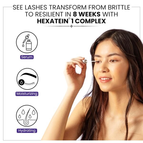 Eyelash Enhancing Serum with HEXATEIN 1 Complex – Lash Serum for Eyelashes Conditioning & Hydrating – Longer-Looking, Fuller and Thicker Appearing Lashes – 3 mL / 0.1 fl oz