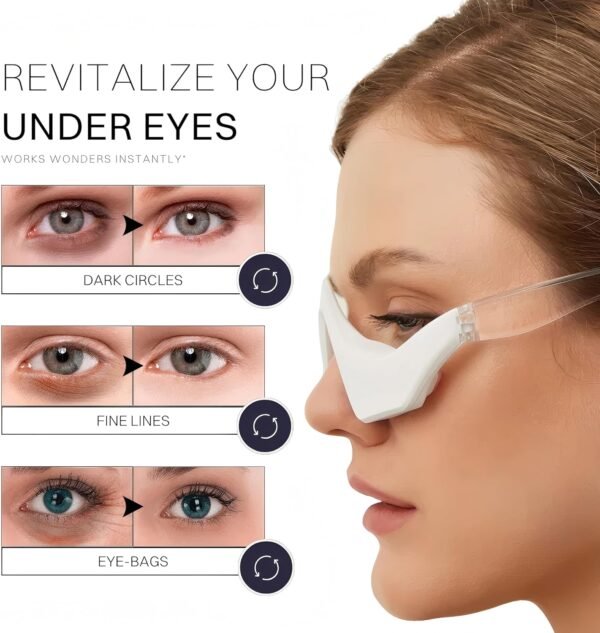 Red Light Therapy for Eyes – Microcurrent Under Eye Device for Dark Circles, Puffiness, Eye Bags, Wrinkles & Fine Lines – Hands-Free Eye Care Mask for Women & Men