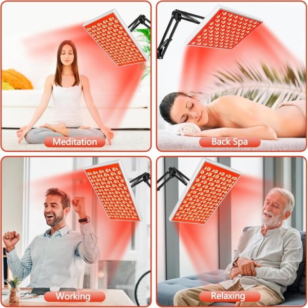 Red Light Therapy for Body Face, Infrared Light Therapy with Stand, Red Lights Therapy Lamp Panel, LED 660nm 850nm Near Infrared Redlight Therapy Device for Full Body Skin Home