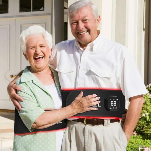 Cordless Red Light Therapy Belt: 5200mAh Rechargeable Infrared Light Therapy for Body with Heating Vibration, FSA HSA Eligible, for Back, Waist, Shoulder Pain Relief, Portable Gift for Women Men