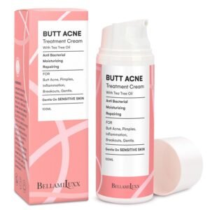 818CCe7t1DL._SL1500_.jpg Butt Acne Clearing Treatment Cream: Body Acne Treatment Lotion for Folliculitis and Pimples on Back, Buttocks, Thighs With 2% Salicylic Acid & Tea Tree Oil - Butt Cream for Smooth Skin