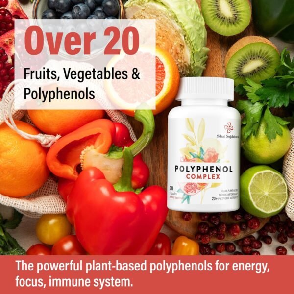 818RHo0P0oL._AC_SL1500_.jpg 67,500 MG Polyphenols Supplement - Powerful Antioxidants & Polyphenol for Age Defense, Polyphenol Superfood, Quercetin, Resveratrol, Green Tea, Plant-Based & Energy, Immune Support, 90 Capsules