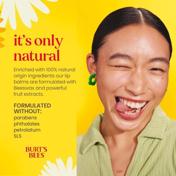 818yYyVuBnL._SL1500_.jpg Burt's Bees Lip Balm, Beeswax, Strawberry, Coconut and Pear, and Vanilla Bean Pack, With Responsibly Sourced Beeswax, Tint-Free, Natural Lip Treatment, 4 Tubes, 0.15 oz.