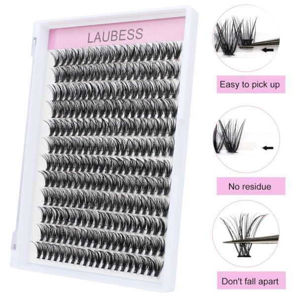 819FkanTU7L._SL1500_.jpg Cluster Lashes 240pcs 40D DIY Eyelash Extension D Curl Long Individual Lashes Mixed Tray Faux Mink Lash Clusters Extensions 0.07 0.10 Black (40D-0.07D-9-16mm)