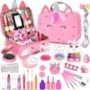 Heaning Kids Washable Makeup Girls Toys - Real Makeup Kit Kid Make up Set for Toddlers Children Princess Dress Up Christmas Birthday Gifts Toys for 3 4 5 6 7 8 9 10 11 12 Year Old Girls