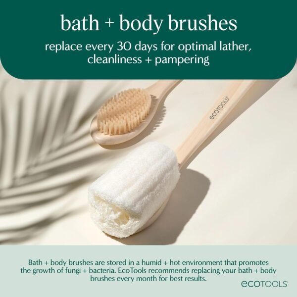EcoTools Dry Brush, Gentle Exfoliating Scrubber for Skincare and Beauty, Pore Cleansing, Pink