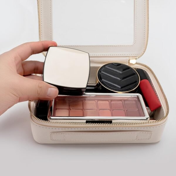 81AJX4Z7RtL._AC_SL1500_.jpg Aveniee Clear Makeup Bag Organizer, Travel Toiletry Bag Cosmetic Case for Women, Portable Make Up Skincare Pouch Car Organizer Bag with Zippers for Essentials,White