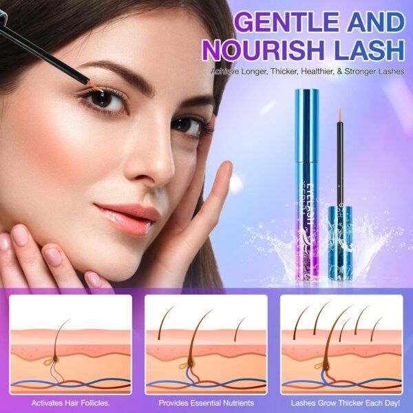 Lash Serum, 5ml Eyelash Growth Serum, Promote Eyelash Growth and Gently Nourish Eyelashes, Make Your Eyelashes Thicker and Longer in 4 Weeks