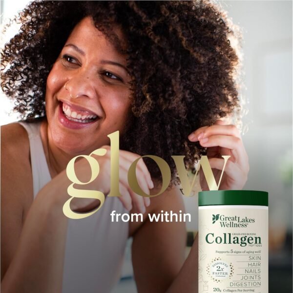 81B75KjqV2L._SL1500_.jpg Great Lakes Wellness Collagen Peptides Powder for Skin, Hair, Nails, Joints & Digestion - Unflavored - Quick Dissolve Hydrolyzed, Non-GMO, Keto, Kosher - 16oz