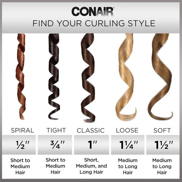 81BG9JcrFGL._AC_SL1500_.jpg Conair Double Ceramic 1 1/2-Inch Curling Iron, 1 ½ inch barrel produces soft waves – for use on medium and long hair