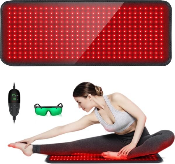 Red Light Therapy for Body, 31.5" x 11.8" Large Red Light Therapy Pad, 360 LEDs with 660nm Redlight & 850nm Infrared Light Therapy for Waist Back Shoulder Neck Pain Relief