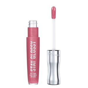 81BQwnJ1YL._SL1500_.jpg Rimmel Stay Glossy Lip Gloss - Non-Sticky and Lightweight Formula for Lip Color and Shine - 160 Stay My Rose, .18oz