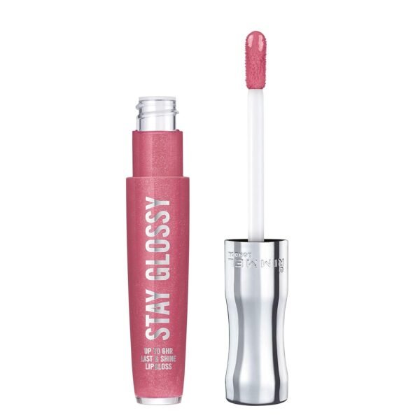 81BQwnJ1YL._SL1500_.jpg Rimmel Stay Glossy Lip Gloss - Non-Sticky and Lightweight Formula for Lip Color and Shine - 160 Stay My Rose, .18oz
