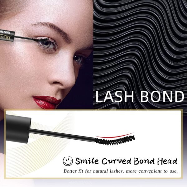 QUEWEL Lash Clusters Bond And Seal, Black Cluster Lashes Glue For DIY Eyelash Extensions, Strong Hold&Waterproof Eyelash Clusters Glue, Gentle Lashes Glue