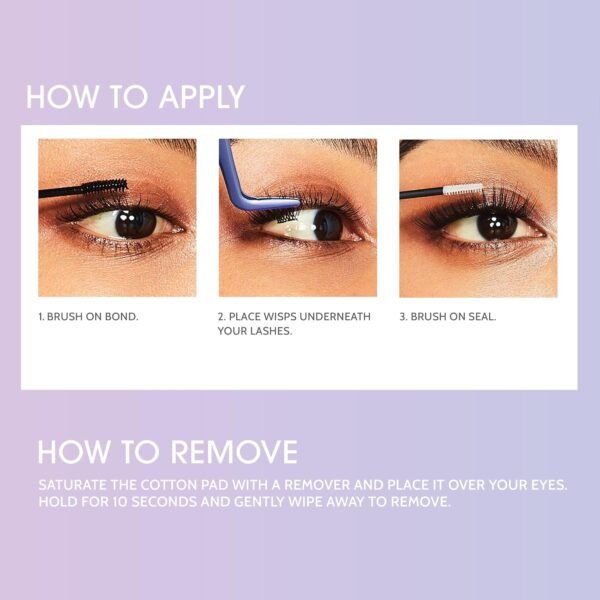 KISS Falscara DIY Eyelash Extension Bond & Seal Infused with Biotin & Vitamin E – Strong Gentle Comfortable Lash Adhesive for All Day Wear For Use With Falscara Lash Wisps, Remover, and Applicator