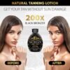 The Sicilian 200X Dark Black Bronzer Tanning Lotion - BEST for Glowing Skin - Gradual Bronzing & Sunless Self Tanner Lotion - Luxurious Sunless Body Tanning Lotion Nourishes Skin