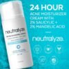 81D3eJaNjvL._SL1500_.jpg Renewal Complex Acne Moisturizer for Face, Back & Body - Time Released, Professional Grade AHA + BHA Facial Moisturizer Cream with 2% Mandelic Acid & 2% Salicylic Acid - Daily Moisturizer for Acne