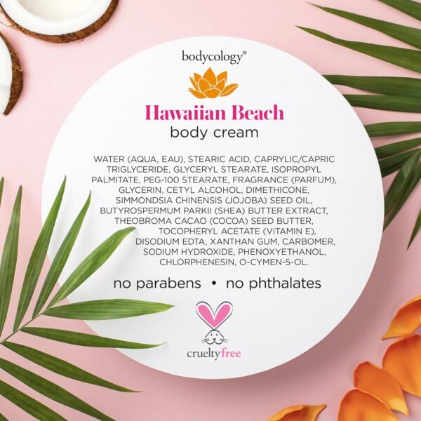 Bodycology Shea Butter Body Cream, Hawaiian Beach, 8 oz