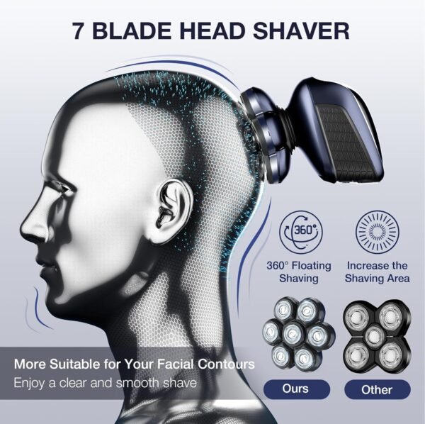 Head Shavers for Bald Men: 5-in-1 Electric Razor - Waterproof Shaving Grooming Kit for Balder - Turbo Speed & Precision Blades - Gift for Father