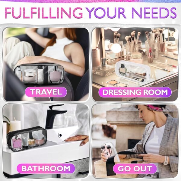 81DWDSNnSL._AC_SL1500_.jpg Small Makeup Bag for Purse – 2 Pcs Clear Zipper Pouches, Soft, Elastic, Waterproof Plastic Small Cosmetic Bag for Purse, Space-Efficient, Stylish Design – Great for Organizing Essentials on the Go
