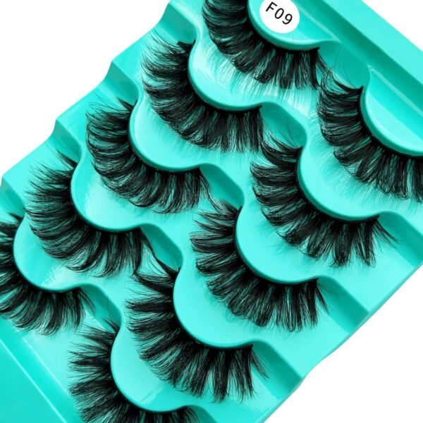 81DmokToJIL._SL1500_.jpg Mink Lashes Strip Eyelashes Fluffy Volume False Eyelashes that Look Like Extensions Glamour Wispy Curly Fake Lashes 5 Pairs Pack