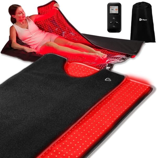 Lifepro Infrared Red Light Therapy for Body Blanket - Lessens Pain, and Enhances Recovery- Whole Body Care Mat with 3 Modes - Uses 660nm & 850nm Wavelengths