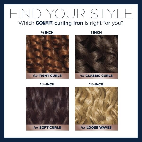 81EH5h1L5IL._AC_SL1500_.jpg Conair Double Ceramic 1 1/2-Inch Curling Iron, 1 ½ inch barrel produces soft waves – for use on medium and long hair