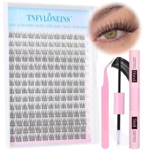 81EmX34ReEL._SL1500_.jpg Natural Lash Extension Kit 168Pcs Lash Clusters Kit Wispy Eyelash Extensions 9-12MM Individual Lashes Extensions with Bond and Seal Lash Glue and Eyelash Extension Tweezers DIY at Home by TNFVLONEINS