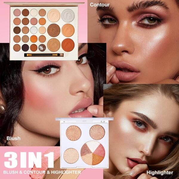 All in One Makeup Kit, Makeup Kit for Women Full Kit, Make Up Gift Set for Women, Makeup Essential Bundle Includes Foundation Eyeshadow Palette Concealer Lipstick Eyeliner Mascara Cosmetic Brush Set