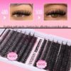 81FNMcJQtPL._SL1500_.jpg FANXITON DIY Lash Extension Kit Volume Lash Clusters 40D+50D D Curvature Individual Lashes Lash Clusters Kit Thick Eyelash Extension Kit 280 pcs Thin Band Cluster Lashes Lash Bond and Seal Tweezers