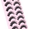 Mink Lashes Fluffy Wispy Lashes Natural Look 3D False Eyelashes D Curl Russian Strip Lashes 7 Pairs Short Fake Eyelash Pack by EYDEVRO