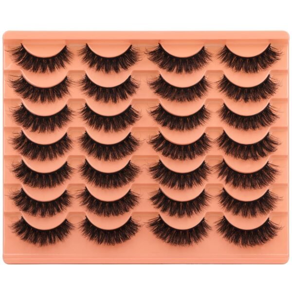 81GRiVCULAL._SL1500_.jpg Short Lashes Natural Look False Eyelashes Thick Volume Faux Mink Lashes Pack Wispy Strip Fake Eyelashes Cat Eye Lashes that Look Like Extensions 14 Pairs
