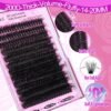 Yawamica Fluffy Lash Clusters Thick 200D Volume Eyelash Clusters 14-20mm Wispy Individual Lashes D Curly Cluster Eyelash Extensions 240pcs DIY Lash Extension for Beginners