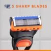 Gillette Fusion5 Razors for Men, 1 Razor, 4 Blade Refills, Lubrastrip for a More Comfortable Shave