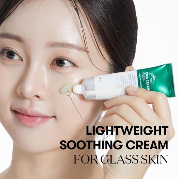 81GyIaKtBzL._SL1500_.jpg VT COSMETICS Cica Cream Plus, Hydrating & Calming Face Moisturizer with Centella Asiatica, Lightweight Soothing Cream for Acne, Oily, Dry and Sensitive Skin, Korean Skincare for acne prone skin