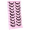 ALPHONSE Russian Lashes Clear Band False Eyelashes Natural Look D-Curly Fake Lashes Russian Strip Faux Mink Eyelashes 9 Pairs Pack