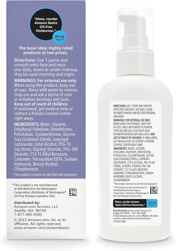 81HIb-2ps7L._AC_SL1500_.jpg Amazon Basics Oil-free Facial Moisturizer for Sensitive Skin, Fragrance Free, 4 Fluid Ounce (Previously Solimo)