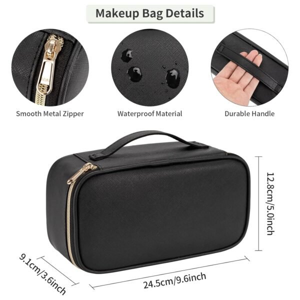 81HiEOB5v4L._SL1500_.jpg OCHEAL Small Cosmetic Bag,Portable Cute Travel Makeup Bag for Women and girls Makeup Brush Organizer cosmetics Pouch Bags-Black