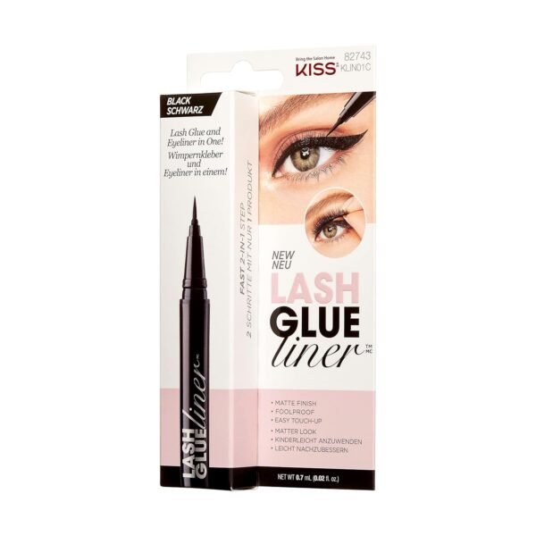 81IGvPt8IL._SL1500_.jpg KISS Lash GLUEliner, 2-in-1 Felt-Tip Eyelash Adhesive and Eyeliner, Matte Finish, Foolproof Application, Easy Touch-Up, 0.03 Fl Oz.- Black, Packaging May Vary