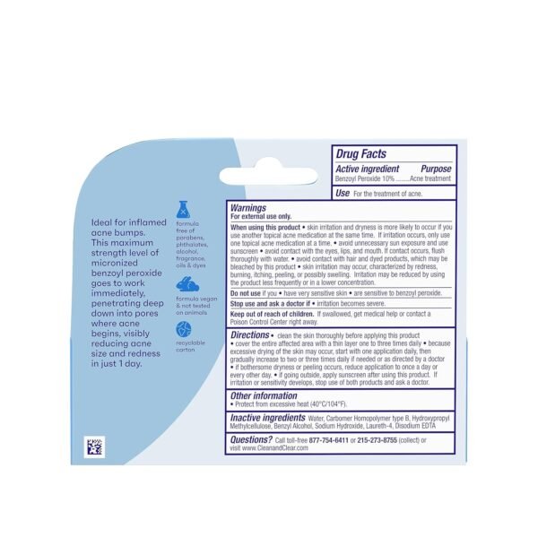 81IIuqU7-rL._SL1500_.jpg Clean & Clear Persa-Gel 10 Oil-Free Acne Spot Treatment with Maximum Strength 10% Benzoyl Peroxide, Topical Pimple Cream & Gel Medication for Face, Fragrance-Free, 1 fl. oz, 4 Pack