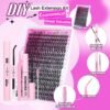 Eyelash Extension Kit 320pcs Lash Clusters D Curly 9-16mm Mix 40D Individual Lashes with Lash Bond and Seal and Remover Lash Applicator for Lash Extension Beginners