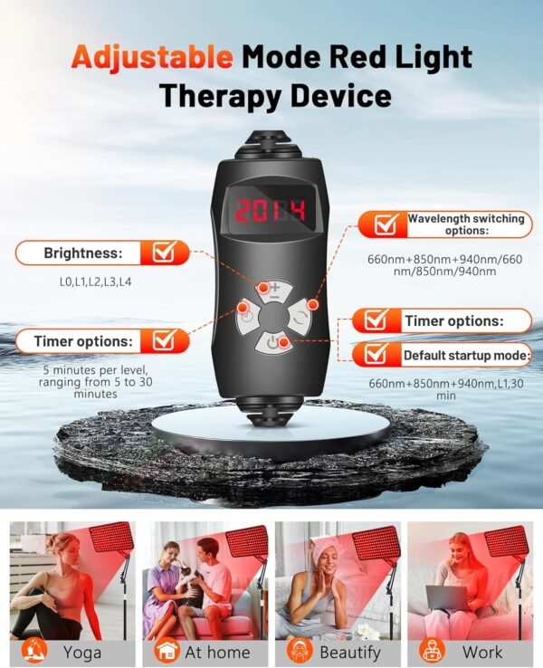 HALIDODO Red Light Therapy for Body, 940nm Red Light Therapy Lamp with Adjustable Stand, Infrared Light Therapy for Body, 660nm Red Light Lamp&850nm Redlight Therapy Device for Body Head Pet