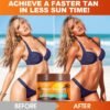 Fast-Acting Self-Tanning Cream 150ml,Natural Looking Tan Accelerator with Carrot & Olive Oils - Hydrating Bronzing Gel for All Skin Types, Quick-Dry & Non-Streak Formula for Sun-Kissed Glow